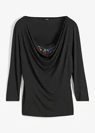 Shirt met watervalhals van viscose, BODYFLIRT