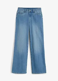 Wide leg stretch jeans met mid waist, bonprix