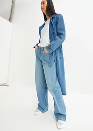 Wide leg stretch jeans met mid waist, bonprix