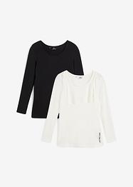 Longshirt (set van 2) met biologisch katoen, bpc bonprix collection
