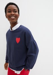 Comfy sweater met zijsplitten van biologisch katoen, bpc bonprix collection