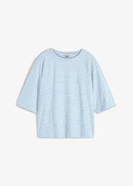 Gestreept T-shirt met raglanmouwen en hooggesloten hals, bonprix