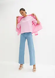 Gestreept T-shirt met raglanmouwen en hooggesloten hals, bonprix