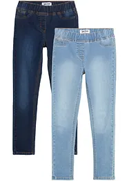 Jegging met mid waist (set van 2), bonprix