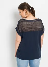 Shirt met kant in een viscosemix, bonprix