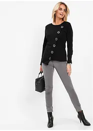 Fijn gebreide trui met stud details, bonprix