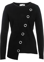 Fijn gebreide trui met stud details, bonprix