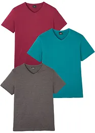 T-shirt met V-hals (set van 3), bonprix