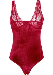 Fluwelen body ouvert, bonprix