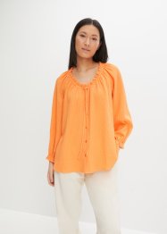 Wijde blouse in A-lijn met structuur en ruches, bpc bonprix collection