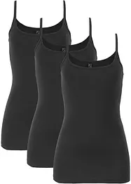 Spaghetti top van katoen (set van 3), bonprix