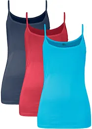 Spaghetti top van katoen (set van 3), bonprix