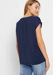 Soepelvallende, satijnen blouse met oversized schouders, bonprix