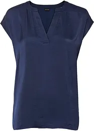 Soepelvallende, satijnen blouse met oversized schouders, bonprix