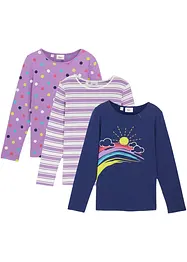 Shirt met lange mouwen van puur biologisch katoen (set van 3), bonprix