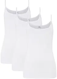 Top met spaghettibandjes van puur katoen (set van 3), bonprix