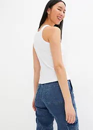 Geribde tanktop van biologisch katoen, bonprix