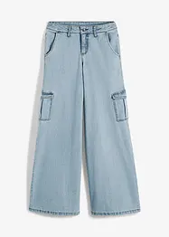 Cargo jeans mid waist, wid leg, bonprix