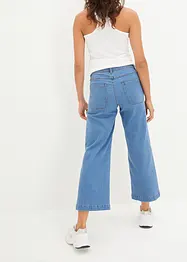 Wide leg mid waist jeans, cropped, bonprix