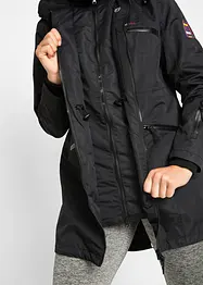 Lange outdoor jas met capuchon in layerlook, waterdicht, bonprix