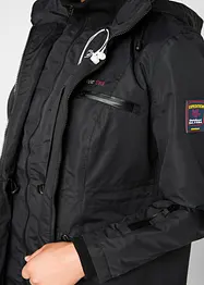 Lange outdoor jas met capuchon in layerlook, waterdicht, bonprix