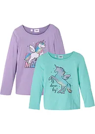 Longsleeve (set van 2) van puur biologisch katoen, bonprix