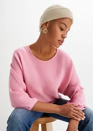 Geribde oversized trui van viscosemix, bonprix