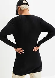 Lang, geribd vest, bonprix