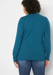 Fijngebreide basic trui met opstaande kraag en gerecycled materiaal, bonprix