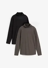 Longsleeve met col in een katoenmix (set van 2), bonprix