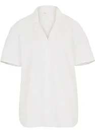 Luchtige oversized blouse van linnenmix, korte mouw, bonprix