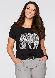 Katoenen shirt met print, korte mouw, bonprix