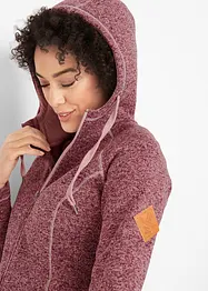 Lang fleece vest met capuchon, bonprix