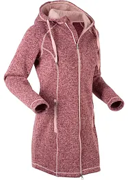Lang fleece vest met capuchon, bonprix