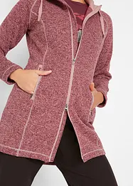 Lang fleece vest met capuchon, bonprix
