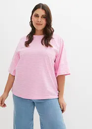 Gestreept T-shirt met raglanmouwen en hooggesloten hals, bonprix