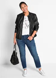 Imitatieleren jas van pure viscose, bonprix
