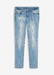 Straight jeans met destroyed effecten, RAINBOW
