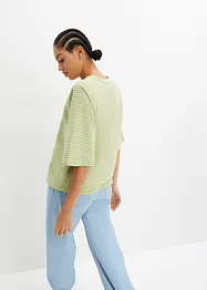 Gestreept T-shirt met raglanmouwen en hooggesloten hals, bonprix