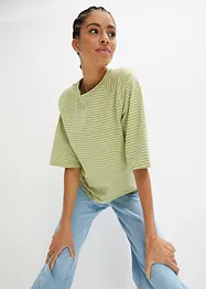 Gestreept T-shirt met raglanmouwen en hooggesloten hals, bonprix