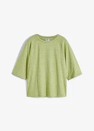Gestreept T-shirt met raglanmouwen en hooggesloten hals, bonprix