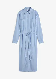 Gestreepte blousejurk met strikceintuur, bonprix