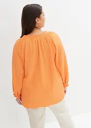 Wijde blouse in A-lijn met structuur en ruches, bpc bonprix collection