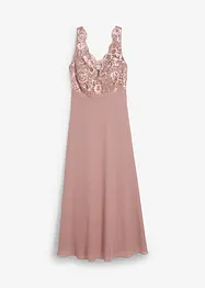 Maxi jurk met pailletten en borduursel, bonprix
