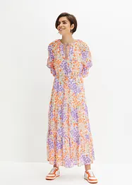Gebloemde maxi jurk van gerecycled polyester, bonprix
