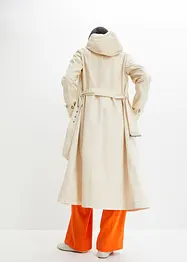 Kuitlange jas in trenchcoat stijl met afneembare capuchon, bonprix