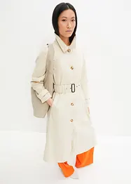 Kuitlange jas in trenchcoat stijl met afneembare capuchon, bonprix