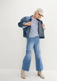 Mid waist cargo jeans, cropped, John Baner JEANSWEAR