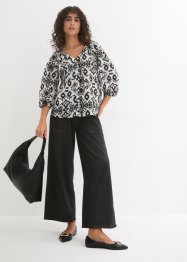 Gedessineerde blouse van katoen, 3/4 mouw, bpc bonprix collection