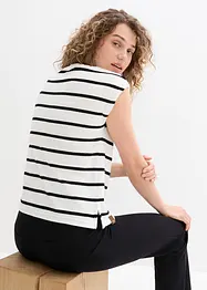 Frotté shirt met strepen, korte mouw, bonprix